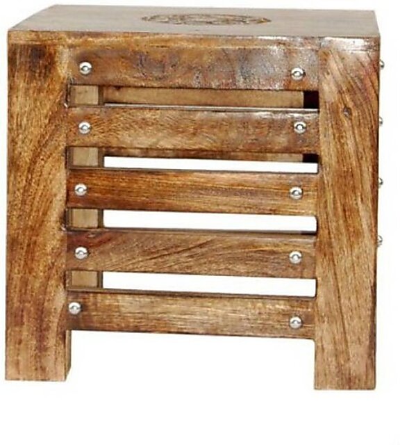 Onlinecrafts Wooden Stool (1182) Stool (Brown, Ready)