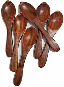 Onlinecraft Ch2928 Wooden Table Spoon Set (Pack Of 6)