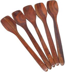 Onlinecraft Ch2730 Wooden Serving Spoon Set (Pack Of 5)