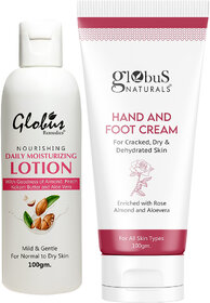 Globus Naturals Butter Soft Body Care Combo Daily Moisturzing Body Lotion  Hand and Foot Cream