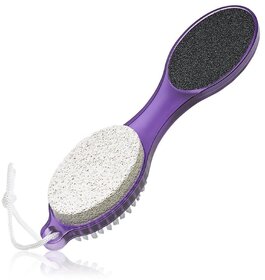 4 In 1 Foot Pedicure Brush, Pumice Stone, Scrubber  File For Soft Care Multi Use Manicure Paddle Brush Kit Tool