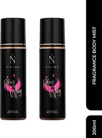 Nisara Play My Way Fragrance Body Mist Pack of 2 Body Mist - For Women (400 ml, Pack of 2)