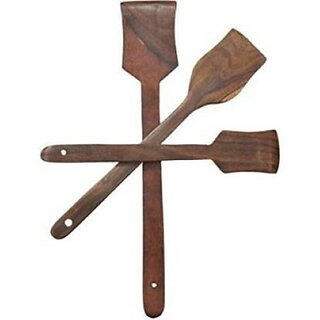                       Onlinecraft Ch2734 Kitchen Tooles Wooden Spatula (Pack Of 3)                                              