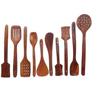                       Onlinecraft Ch2933 Kitchen Tools Wooden Spatula (Pack Of 10)                                              