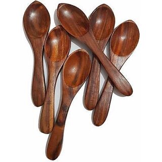 Onlinecraft Ch2928 Wooden Table Spoon Set (Pack Of 6)