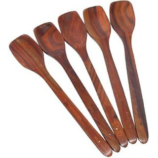 Onlinecraft Ch2730 Wooden Serving Spoon Set (Pack Of 5)