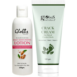                       Globus Naturals Skin Nectar Body Care Combo Daily Moisturzing Body Lotion & Crack Cream                                              