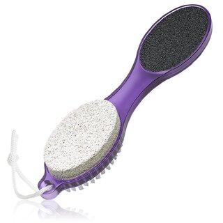                       4 In 1 Foot Pedicure Brush, Pumice Stone, Scrubber  File For Soft Care Multi Use Manicure Paddle Brush Kit Tool                                              