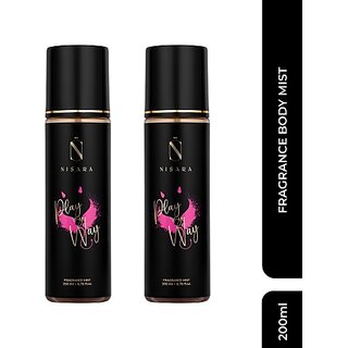 Nisara Play My Way Fragrance Body Mist Pack of 2 Body Mist - For Women (400 ml, Pack of 2)
