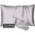 Ambra Linens Plain Pillows Cover (Pack of 2, 40 cm*70 cm, Silver)']