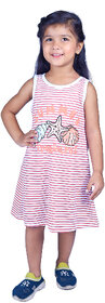 Kid Kupboard Cotton Girls A-Line Frock, Multicolor, Sleeveless, Crew Neck, 5-6 Years KIDS5640