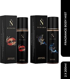 Nisara Kiss  Tell  I Mist You Fragrance Body Mist (2x200ml) Body Mist - For Women (400 ml, Pack of 2)