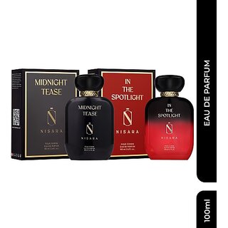                       Nisara Midnight Tease  &  In The Spotlight Eau De Perfume 100ml X 2 Eau de Parfum  -  200 ml (For Women)                                              