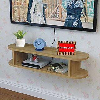                       Onlinecrafts Wooden Set Top Box Stand Ch2466 Wooden Wall Shelf (Number Of Shelves - 2, Maroon)                                              