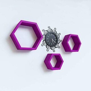 Onlinecraft Wooden Rack Shelf Wooden Wall Shelf (Number Of Shelves - 3, Purple) Onlinecraft Wooden Rack Shelf Wooden Wall Shelf (Number Of Shelves - 3, Purple)
