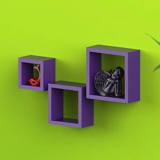 Onlinecrafts Wooden Wall Self Wooden Wall Shelf (Number Of Shelves - 3, Purple) Onlinecrafts Wooden Wall Self Wooden Wall Shelf (Number Of Shelves - 3, Purple)