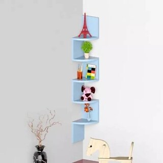 Onlinecraft Wooden Wall Shelf Wooden Wall Shelf (Number Of Shelves - 5, Blue) Onlinecraft Wooden Wall Shelf Wooden Wall Shelf (Number Of Shelves - 5, Blue)