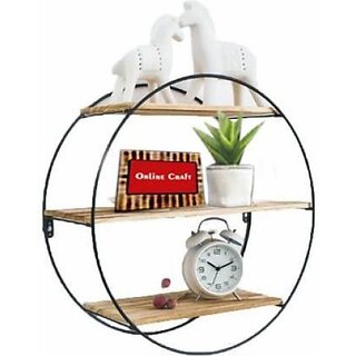 Onlinecrafts Wooden Wall Self Wooden, Iron Wall Shelf (Number Of Shelves - 3, Pink) Onlinecrafts Wooden Wall Self Wooden, Iron Wall Shelf (Number Of Shelves - 3, Pink)