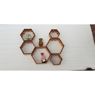                       Onlinecrafts Wooden Wall Shelf Wooden Wall Shelf (Number Of Shelves - 4, White)                                              