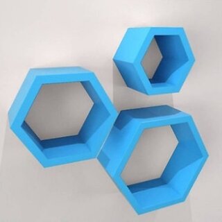 Onlinecracts Wooden Book Rack Shelf Wooden Wall Shelf (Number Of Shelves - 3, Blue) Onlinecracts Wooden Book Rack Shelf Wooden Wall Shelf (Number Of Shelves - 3, Blue)