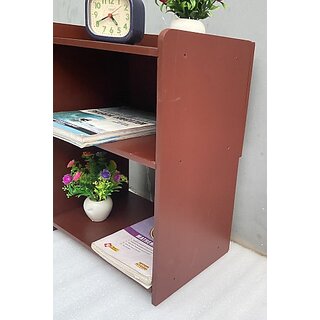                       Onlinecrafts Side Table Brown 20 Inch Wali Wooden Wall Shelf (Number Of Shelves - 3, Brown)                                              