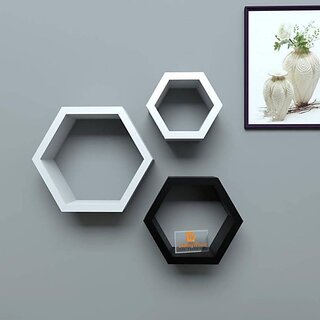                       Onlinecraft Wooden Wooden Wall Shelf (Number Of Shelves - 3, Multicolor)                                              