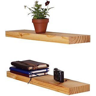 Onlinecrafts Wooden Wall Shelf ( Brown ) Wooden Wall Shelf (Number Of Shelves - 2, Brown) Onlinecrafts Wooden Wall Shelf ( Brown ) Wooden Wall Shelf (Number Of Shelves - 2, Brown)