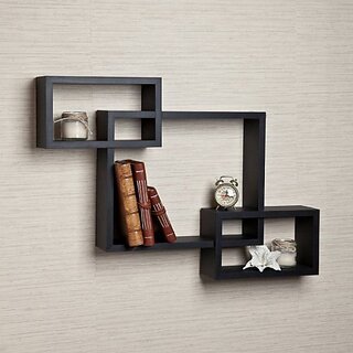 Onlinecrafts Wooden Wall Shelf Wooden Wall Shelf (Number Of Shelves - 3, Black) Onlinecrafts Wooden Wall Shelf Wooden Wall Shelf (Number Of Shelves - 3, Black)
