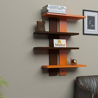 Onlinecrafts Wooden Wall Shelf Wooden Wall Shelf (Number Of Shelves - 1, Brown, Orange) Onlinecrafts Wooden Wall Shelf Wooden Wall Shelf (Number Of Shelves - 1, Brown, Orange)
