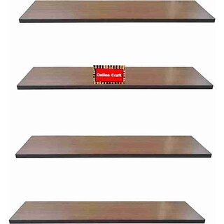                       Onlinecrafts Wooden Wall Shelf (Number Of Shelves - 4, Beige)                                              