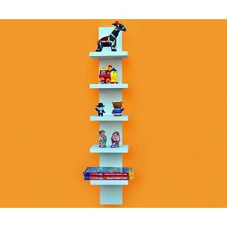 Onlinecraft Wooden Wall Shelf Wooden Wall Shelf (Number Of Shelves - 5, White) Onlinecraft Wooden Wall Shelf Wooden Wall Shelf (Number Of Shelves - 5, White)