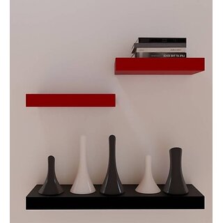 Onlinecraft Wooden Wall Rack Shelf Wooden Wall Shelf (Number Of Shelves - 3, Red, Black, Multicolor) Onlinecraft Wooden Wall Rack Shelf Wooden Wall Shelf (Number Of Shelves - 3, Red, Black, Multicolor)