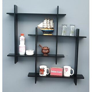 Onlinecraft Ch2605 Wooden Wall Shelf 8 Walla Wooden Wall Shelf (Number Of Shelves - 1, Black) Onlinecraft Ch2605 Wooden Wall Shelf 8 Walla Wooden Wall Shelf (Number Of Shelves - 1, Black)