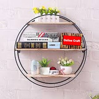 Onlinecraft Wooden Iron Shelf Round 3 No ( Black ) Iron Wall Shelf (Number Of Shelves - 1, Black) Onlinecraft Wooden Iron Shelf Round 3 No ( Black ) Iron Wall Shelf (Number Of Shelves - 1, Black)