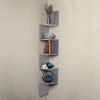 Onlinecraft Ch2876 Wooden Zigzag 11 Shelf Grey Wooden Wall Shelf (Number Of Shelves - 5, Grey) Onlinecraft Ch2876 Wooden Zigzag 11 Shelf Grey Wooden Wall Shelf (Number Of Shelves - 5, Grey)