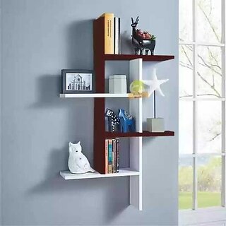 Onlinecrafts Wooden Wall Manji Brown White Color Wooden Wall Shelf (Number Of Shelves - 7, Brown, White) Onlinecrafts Wooden Wall Manji Brown White Color Wooden Wall Shelf (Number Of Shelves - 7, Brown, White)