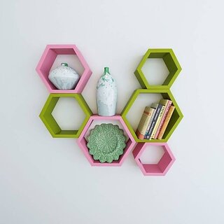Onlinecrafts Wooden Wall Shelf Wooden Wall Shelf (Number Of Shelves - 6, Pink, Green) Onlinecrafts Wooden Wall Shelf Wooden Wall Shelf (Number Of Shelves - 6, Pink, Green)