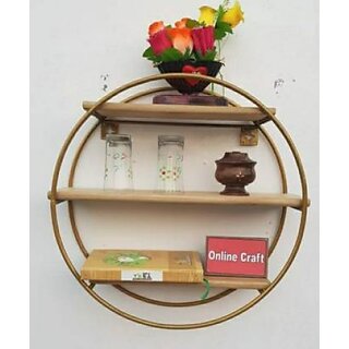 Onlinecrafts 3 No Golden Iron Shelf Wooden, Iron Wall Shelf (Number Of Shelves - 3, Gold) Onlinecrafts 3 No Golden Iron Shelf Wooden, Iron Wall Shelf (Number Of Shelves - 3, Gold)