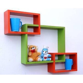 Onlinecraft Ch2765 Wooden Wall Shelf 3 Attach ( Red, Green ) Wooden Wall Shelf (Number Of Shelves - 3, Red, Green) Onlinecraft Ch2765 Wooden Wall Shelf 3 Attach ( Red, Green ) Wooden Wall Shelf (Number Of Shelves - 3, Red, Green)