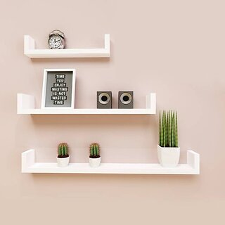 Onlinecrafts Wooden Wall Shelf ( White ) U Rack Wooden Wall Shelf (Number Of Shelves - 3, White) Onlinecrafts Wooden Wall Shelf ( White ) U Rack Wooden Wall Shelf (Number Of Shelves - 3, White)