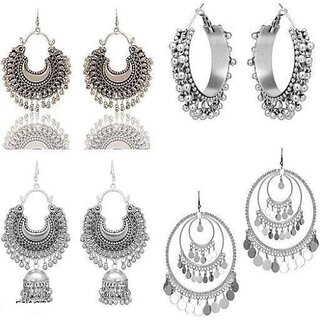 Canna India Oxideised Jewellery Alloy Jhumki Earring