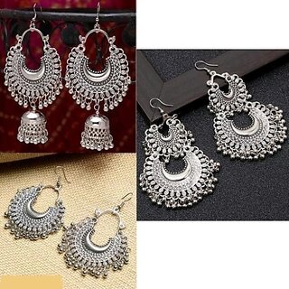                       Canna India Oxideised Jewellery Alloy Jhumki Earring                                              
