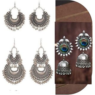                       Canna India Silver Alloy Drops And Danglers                                              