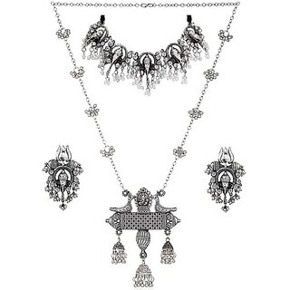                       Canna India Vasumat Alloy Silver Jewel Set Pack Of 1                                              