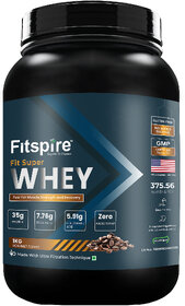 Fitspire Super Fit Whey Protein - 1 kg/2.2 lb  35 gm Protein  7.76g gm BCAA  5.91gm L-Glutamine acid  Zero Added sug