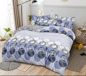 Quirky Home Premium Glace Cotton Elastic Fitted Full Bedsheet  Queen Size Wrinkelefree Bedsheet  Purple Bubble