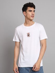 Sthulas Printed Men Round Neck White T-Shirt
