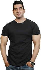 Sthulas Solid Men Round Neck Reversible Black T-Shirt