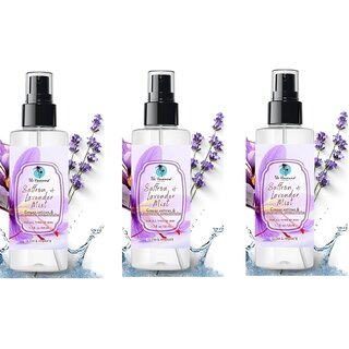 The Havanna 100 Natural, Alcohol Free Saffron  Lavender Face Mist Spray for Deep Hydration  Unclog Pores  50ml Face Toner for Glowing Skin  For All Skin Type. Pack of 3