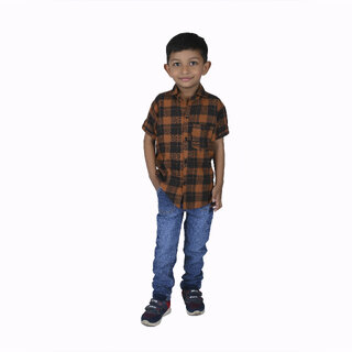                       Kid Kupboard Cotton Boys Shirt, Multicolor, Half-Sleeves, Collared Neck, 6-7 Years KIDS5648                                              
